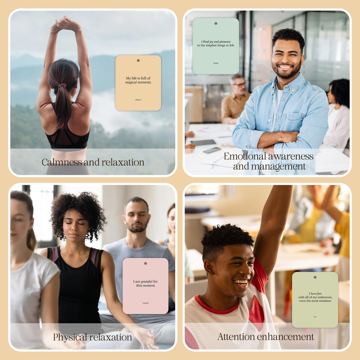 BIROYAL Affirmation Cards for Women, 55 Daily Positive Inspirational Motivational Cards with Display Stand & Metal Box, Mindfulness & Self Care, Spiritual Gifts for Women (3.5&rsquo;&rsquo; X 2.8&rsquo;&rsquo;) image number 6