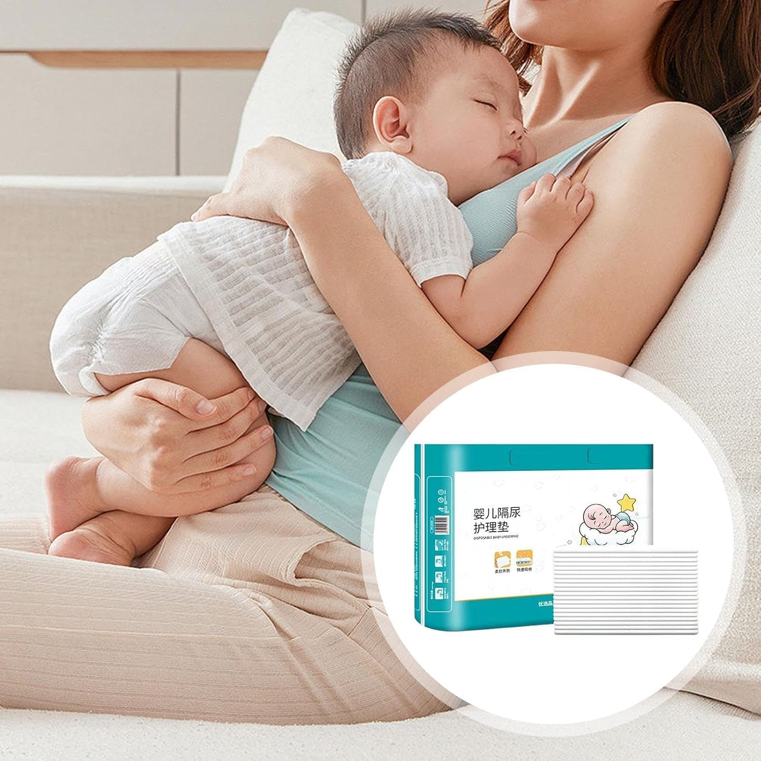 Baby Changing Pad Liners - 40X Leak Proof Mattress Pad Protector - Heavy Absorbency Reusable Pads, Baby Diaper Change Pad, Waterproof Changing Pad for Girls, Boys, Parents image number 4