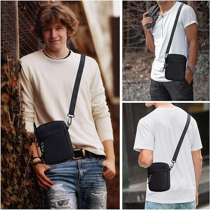 Small Shoulder Bag - Unisex Cross Body Messenger Bag Waterproof anti Theft Canvas Travel Bag Casual Sling Chest Bag for Men Women Outdoor Daily Use image number 2