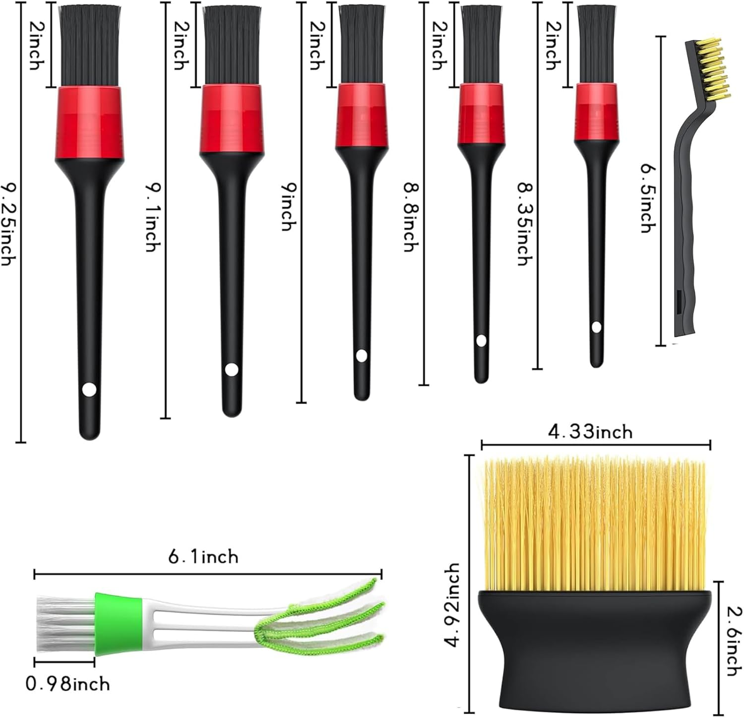 XUTONG 11PCS Car Detailing Brush Set, Interior Cleaning Kit for Panels, Dashboard, Air Vents, Leather, Computers image number 1