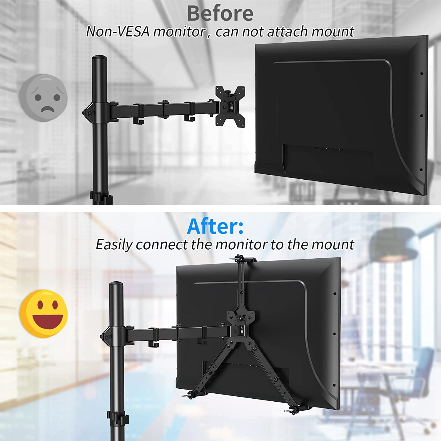 MOUNTUP Universal VESA Mount Adapter Kit, Non-Vesa Monitor Mounting Adapter for 19 to 32 Inch Computer Screens,Vesa Bracket 75X75Mm/100X100Mm Compatible, Max Load 17.6Lbs, MU0045-AU