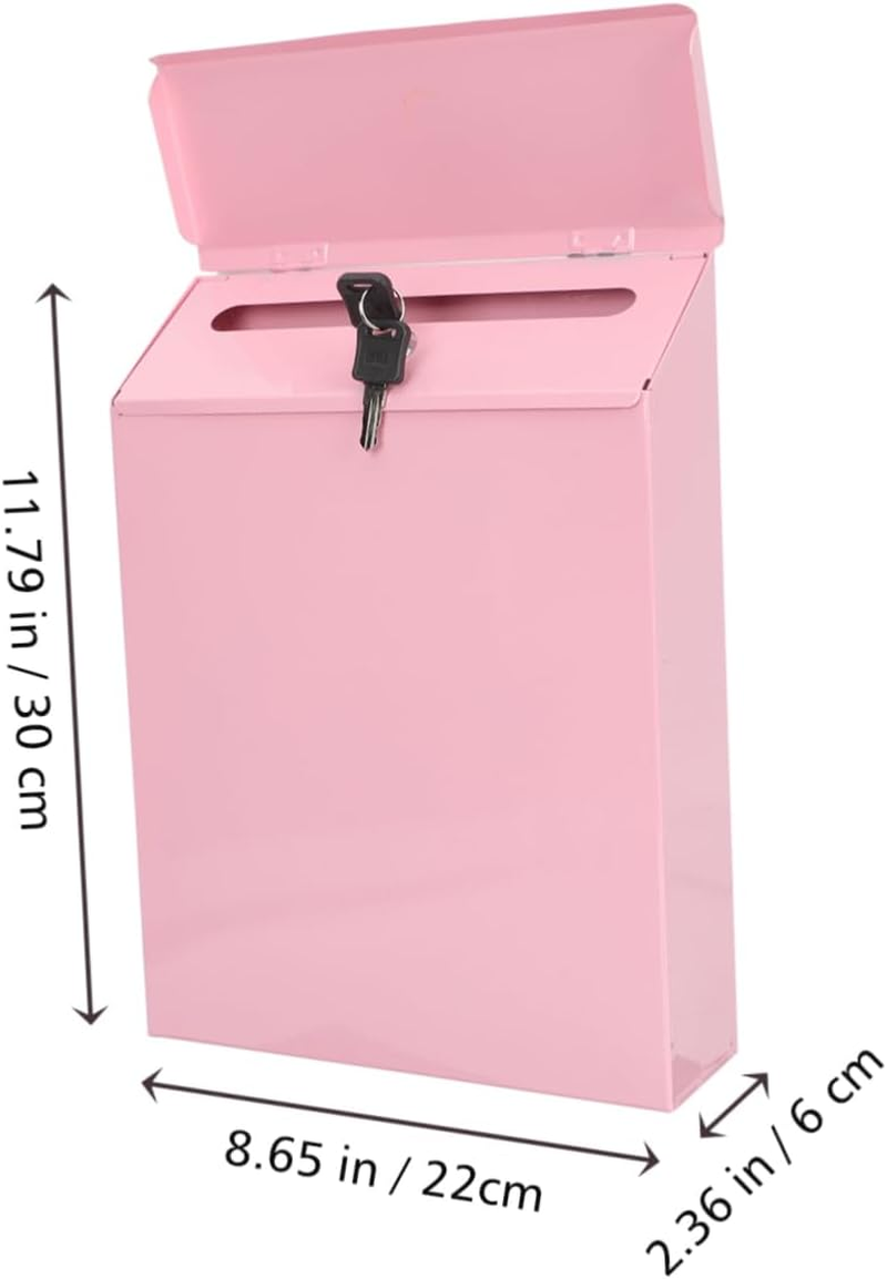 Convenient Drop Box Multi-Function Drop Box with Lock for Home or Companies - Pink image number 2