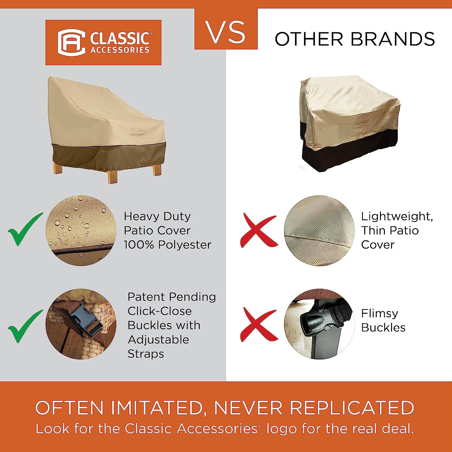 Classic Accessories 55-627-051501-00 Veranda Water-Resistant 98 Inch Island BBQ Grill Head Cover,Pebble,X-Large image number 3