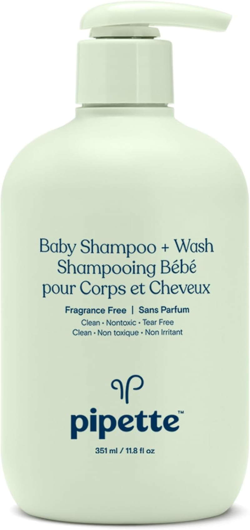 Pipette Baby Shampoo and Body Wash - Fragrance Free, Tear-Free Bath Time, Hypoallergenic, Moisturizing Plant-Derived Squalane, New Formula, 11.8 Fl Oz image number 3