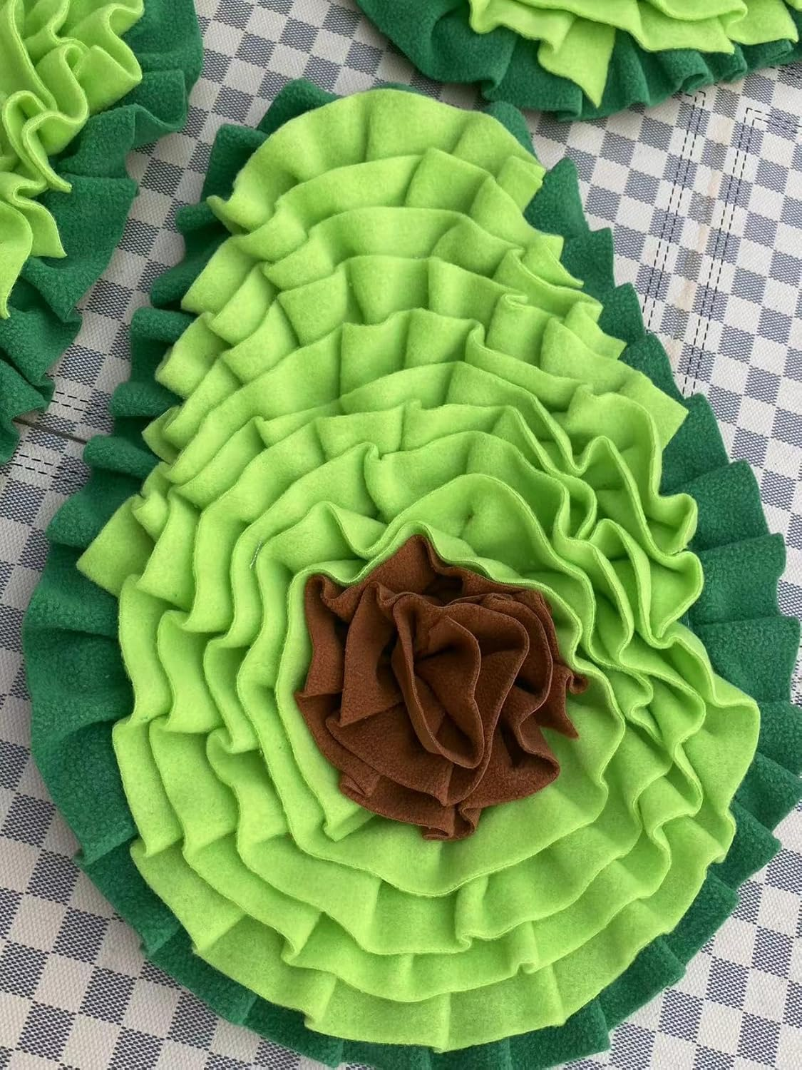 2Pcs of Avocado Shaped and Colored Cute Small Green Snuffle Mat for Small Dogs Cats, 41X30Cm, Sniffing and Foraging Mat image number 3