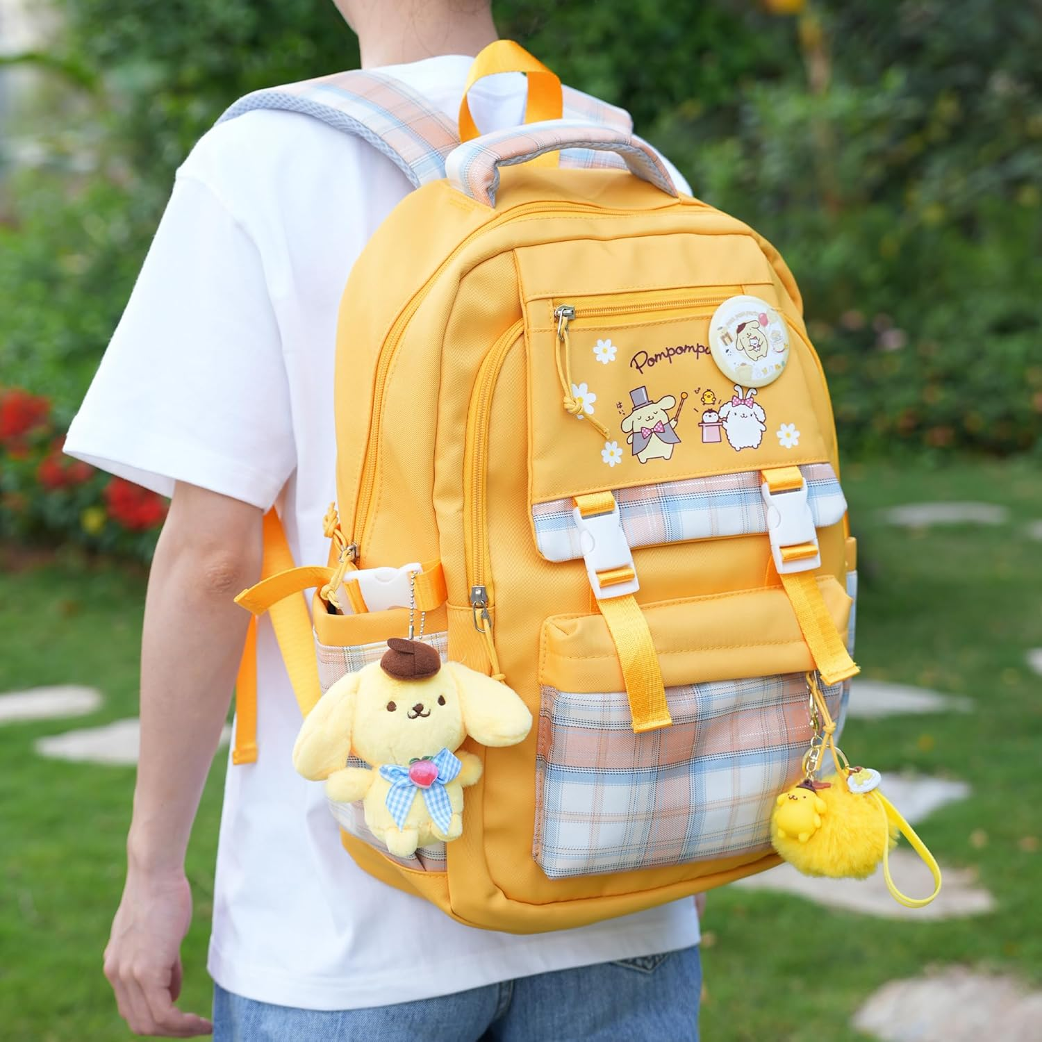 Juju Yellow Kawaii Backpack - Cute Kawaii Stuff Mochila Kawaii - Yellow Backpack - Cute Backpacks for Girls - Cute Backpack Kawaii Backpacks for School Girls - Cute Backpack for School image number 1
