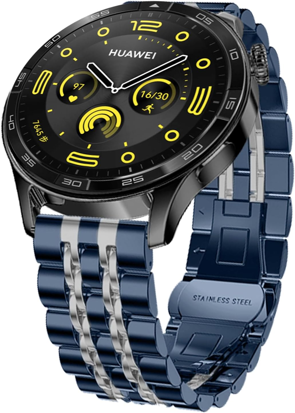 Hinnwer 22 Mm Bracelet Compatible with Huawei Watch GT4/GT 3/GT 2 46 Mm Huawei Watch 4 46 Mm Huawei Watch 4 Pro 48 Mm, Stainless Steel Metal Replacement Straps for Huawei Watch 3/Watch 3 Pro