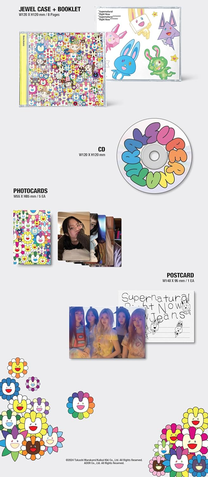 [WEVERSE POB Exclusive] Newjeans Supernatural NJ X MURAKAMI Japan Double Single Album with Tracking Sealed New Jeans (Drawstring Bag Version) image number 5