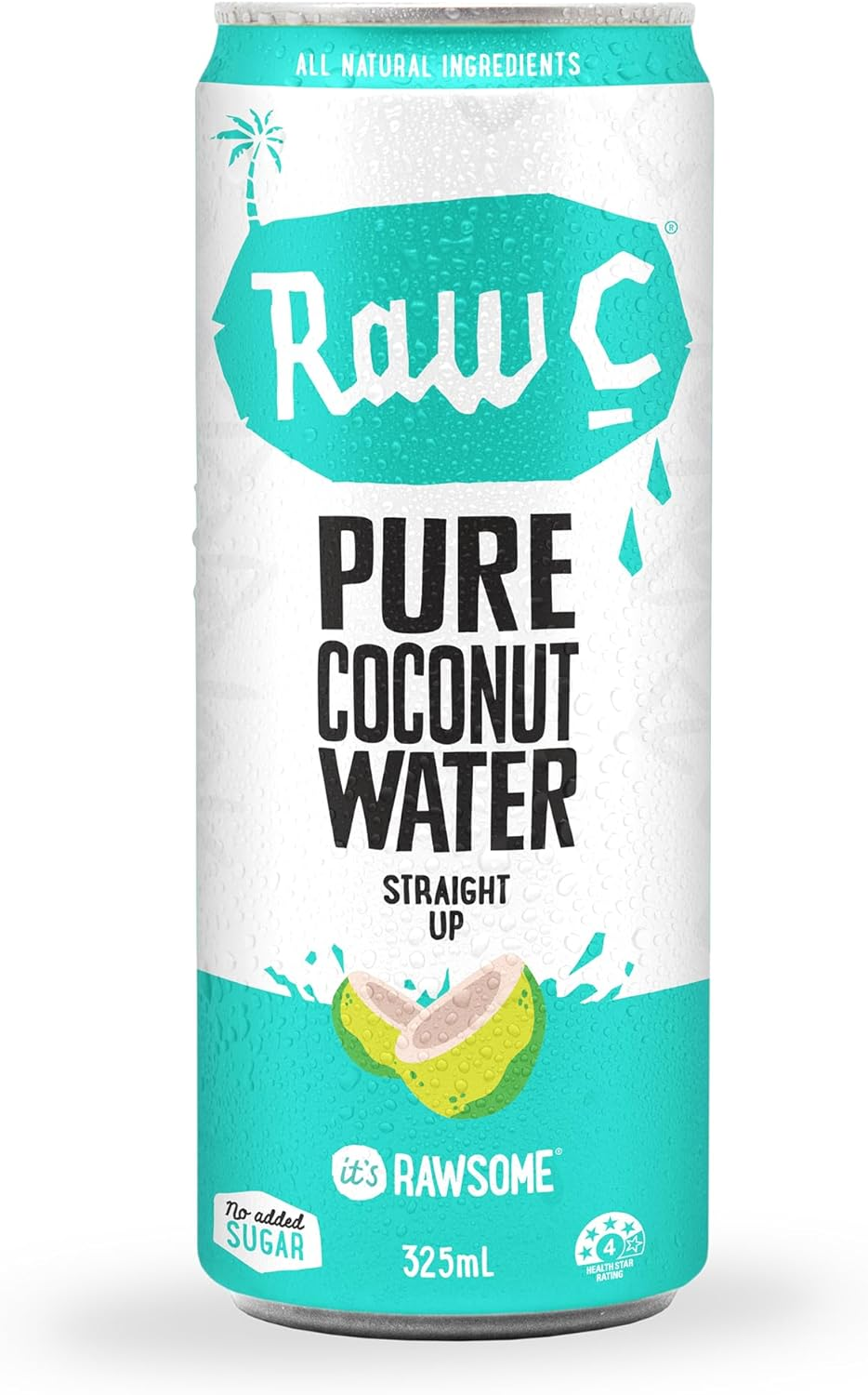 Raw C Straight up Coconut Water 325 Ml (Pack of 12) image number 1