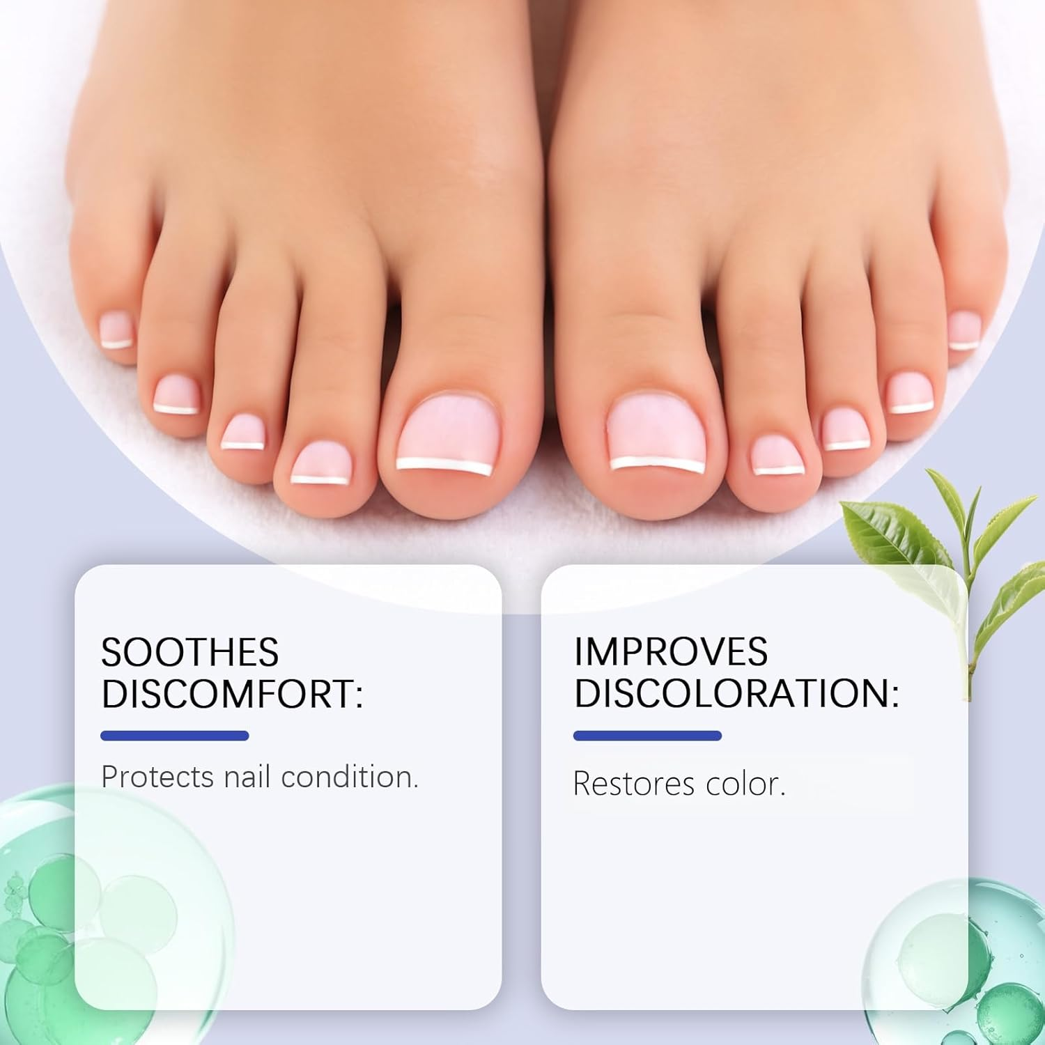 Tea Tree Nail Care Solution, Softener for Thick Toenails,Strengthener for Damaged& Weak Nails, 8-Hour Night Renewal for Toenail & Fingernail, Fast-Drying Formulation & Easy to Use (2)