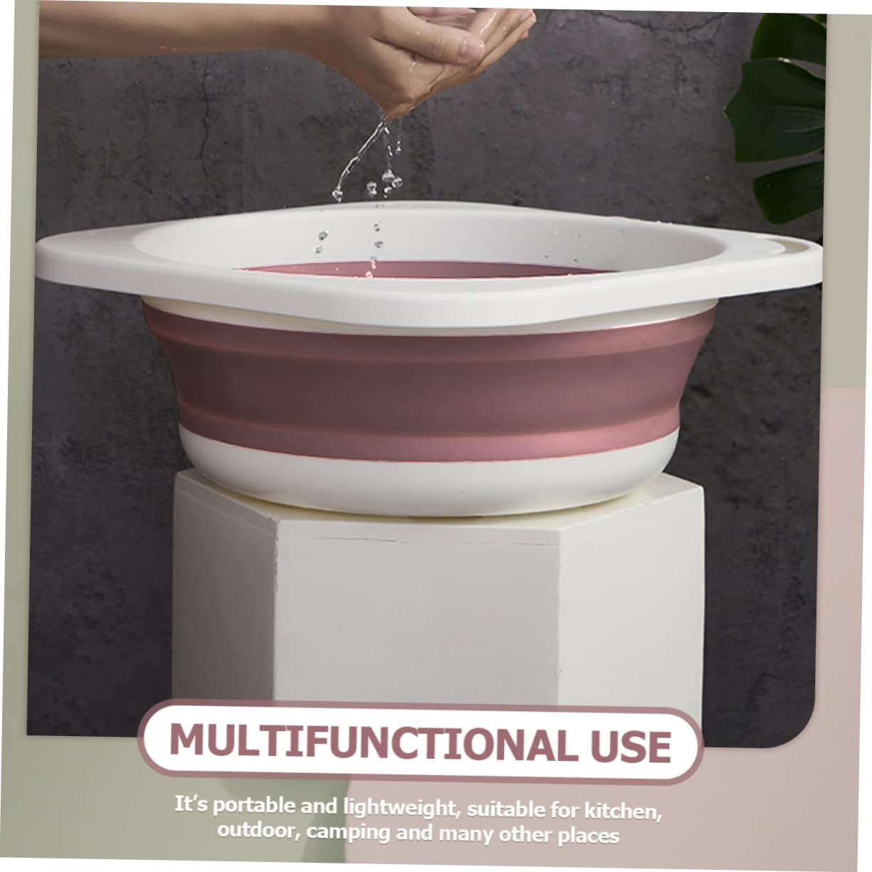 HEATSHAKING Folding Tub for Camping Kitchen Cleaning Basin Household Washbasin Hangable Laundry Basin Folding Sink image number 2