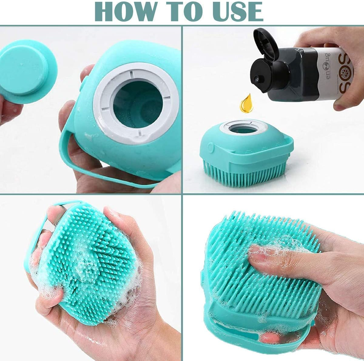 Portible Soft Cleaning Silicone Body Bath Brush with Shampoo Dispenser Bathing Accessory (1 Pic). image number 3