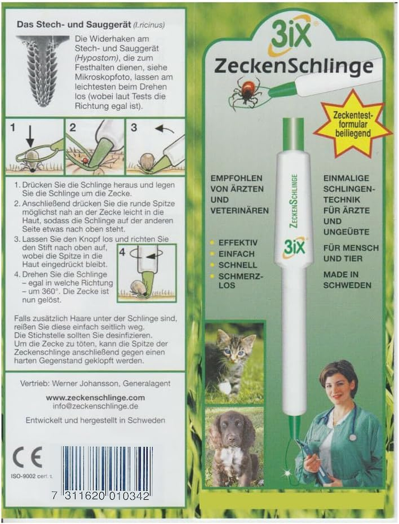 3Ix Tick Sling Pack of 2 - Reliable Method for Tick Removal - Effective Tick Remover - Tick Tweezers - Tick Hook & Tick Tweezers in One - Tick Protection on the Go - for Humans and Animals image number 4