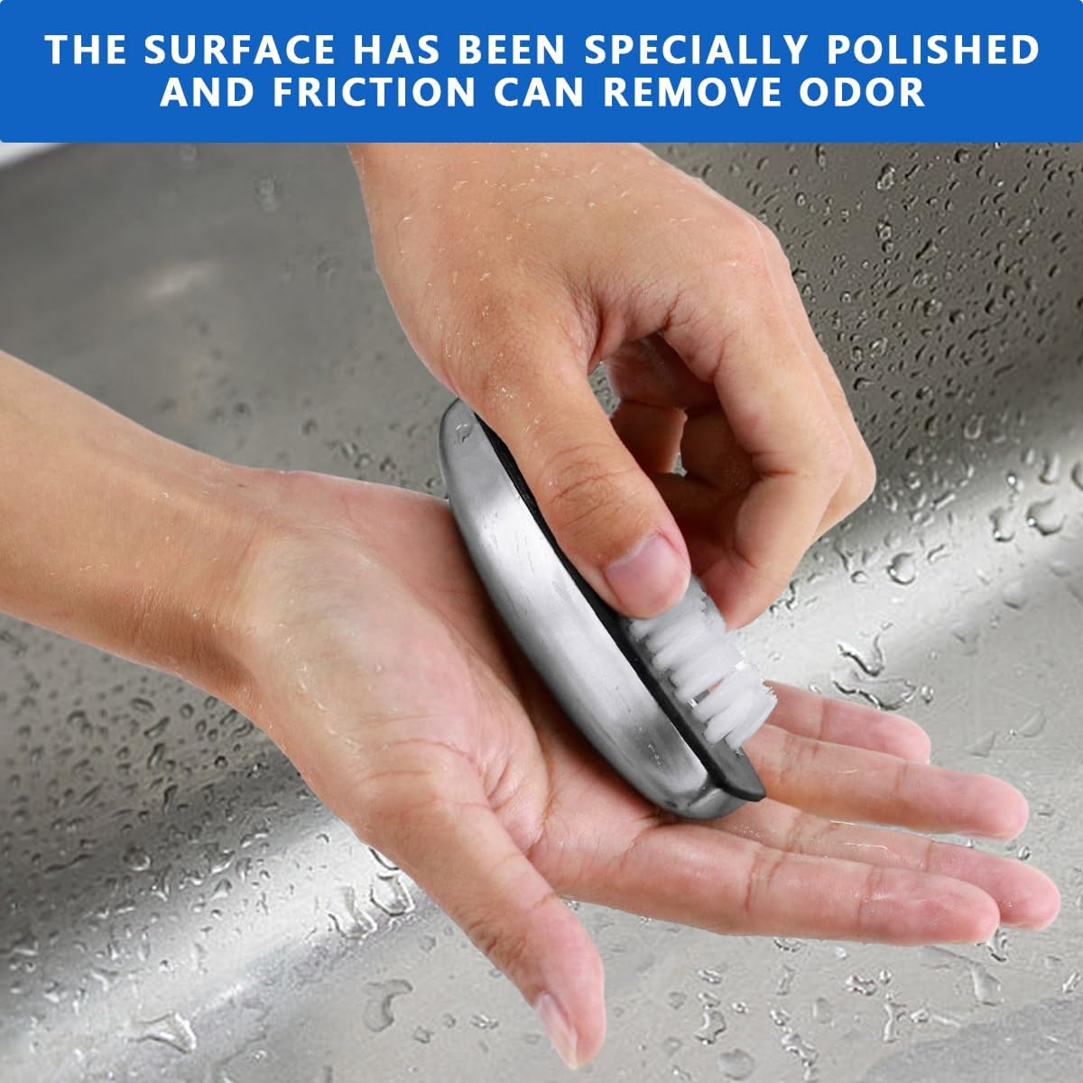 Set of 4 Hand Wash Brush, Stainless Steel Set, Hand Brush, Nail Brush, Hard, 2-In-1 Multifunctional Fingernail Brush, for Cleaning Nails, Hand Wash, Kitchen for Cleaning, Bathroom image number 6