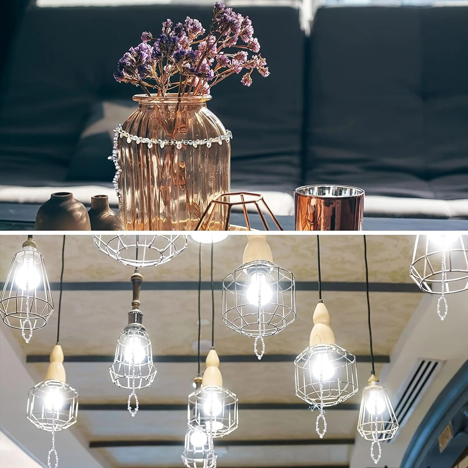 900Pcs Clear AB Glass Crystal Bulk, Faceted Rondelle for Jewelry Making, DIY Craft Bracelets, Necklaces, Earrings, Sparkling Suncatcher Beads &ndash; High Shine Craft Supplies image number 4