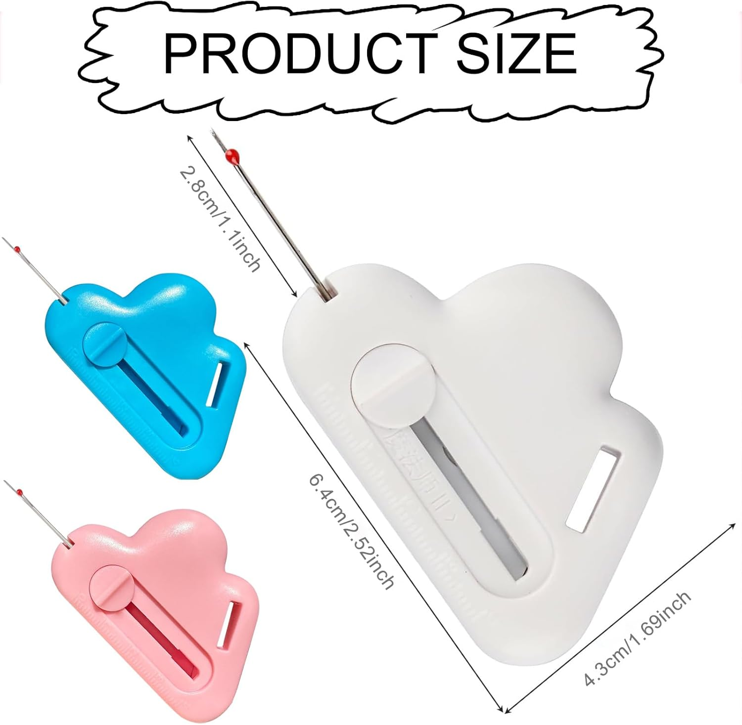 3Pc Magnetic Seam Guide & Seam Ripper - Multipurpose Polygonal Hemmer Guide with Measurement Scale - Universal Sewing Machine Accessories Kit for Precision Stitching （White,Blue & Pink) image number 6