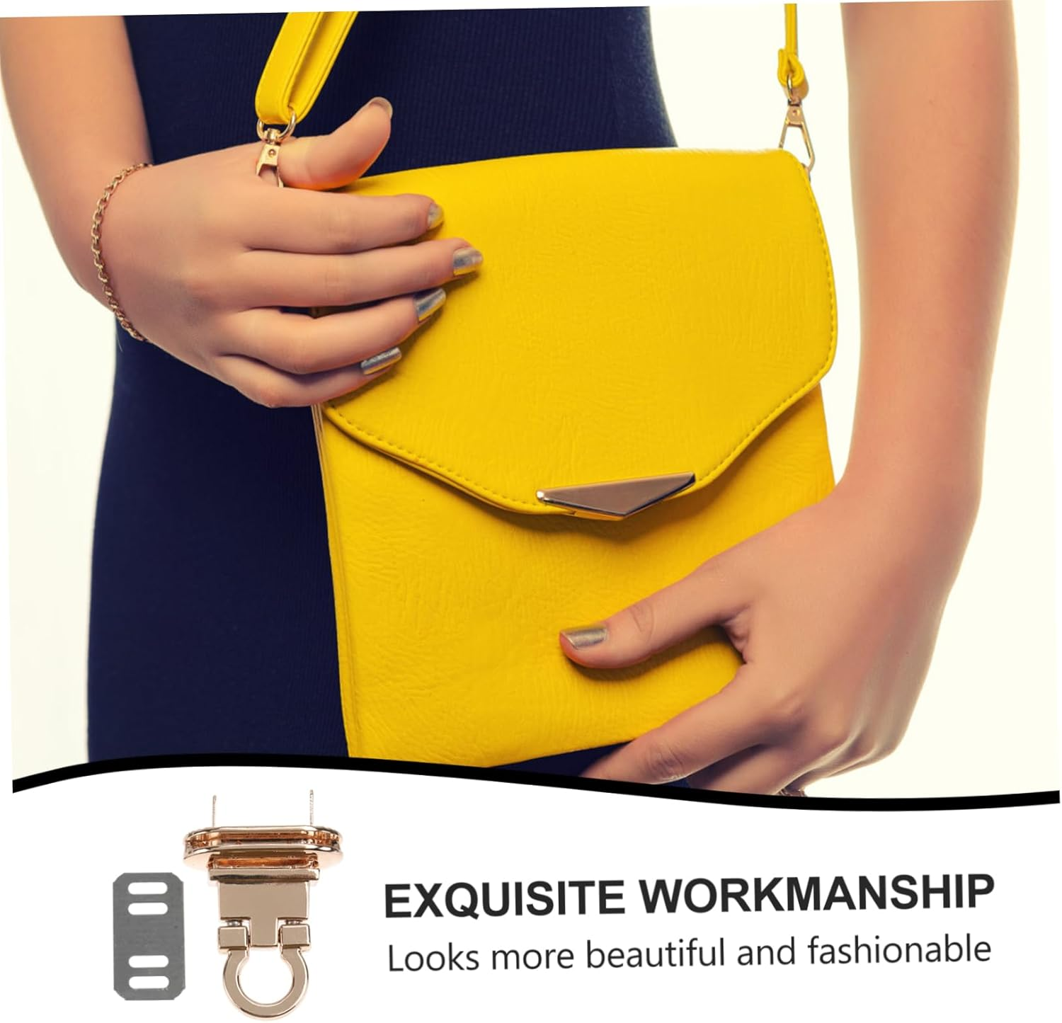 ARTIBETTER 4Pcs Replacement Handbag Locks Bag Lock Clutch Metal for Bags Suitcases Fashion Accessory image number 6