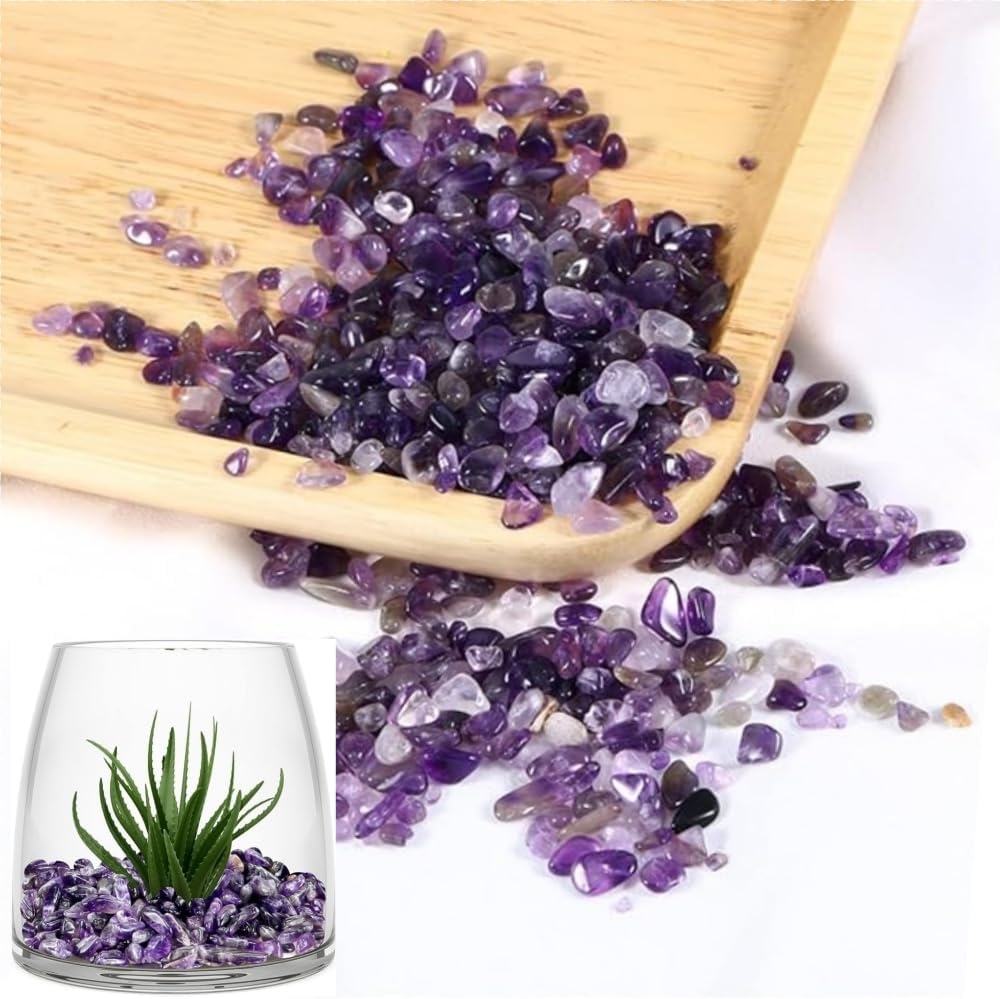 Aquarium Gravel Fish Tank Rocks Pebbles Small,Irregular Sea Glass Pebbles Stones for Fish Turtle Tank/Air Plants Decoration(Purple) image number 2