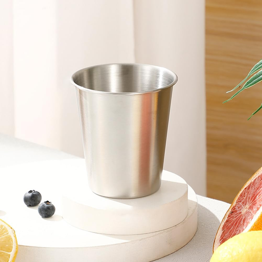 6 Pack Stainless Steel Cups, Shatterproof Pint Drinking Cups, Healthy Set, Water Dishwasher Safe, Drinking Glasses for Kids and Adults image number 4