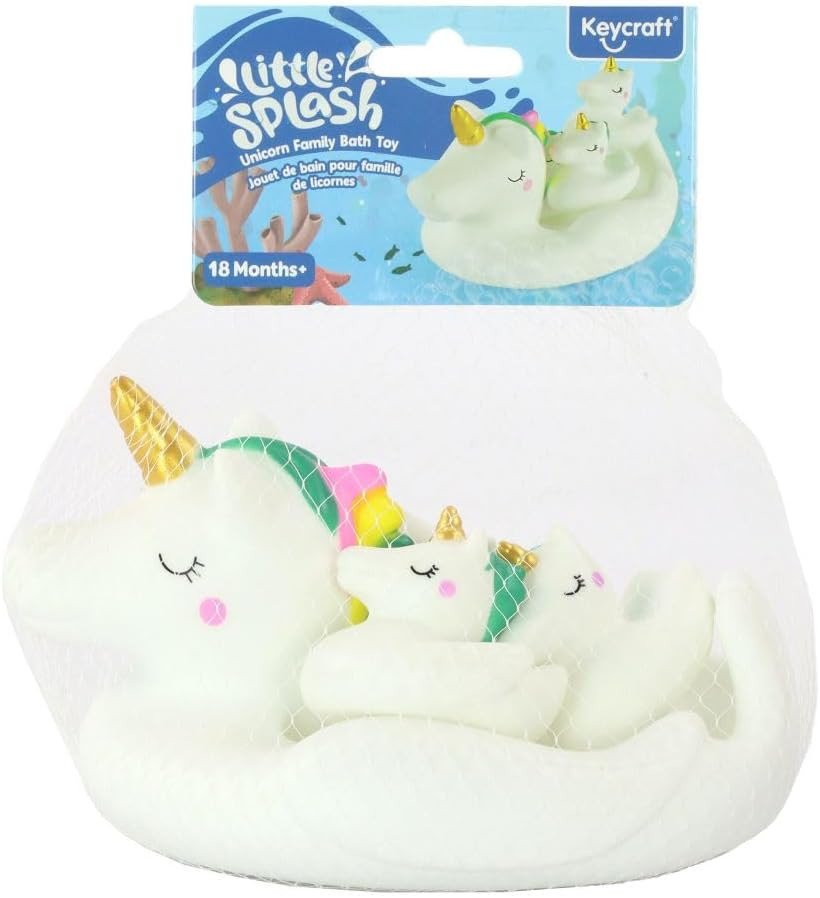 Keycraft Unicorn Family Bath Toy Set, Colourful Floating Unicorns for Sensory Play, Safe and Non-Toxic, Encourages Imaginative Water Play, Suitable for Ages 12 Months and Above, Ideal Bath Time Fun