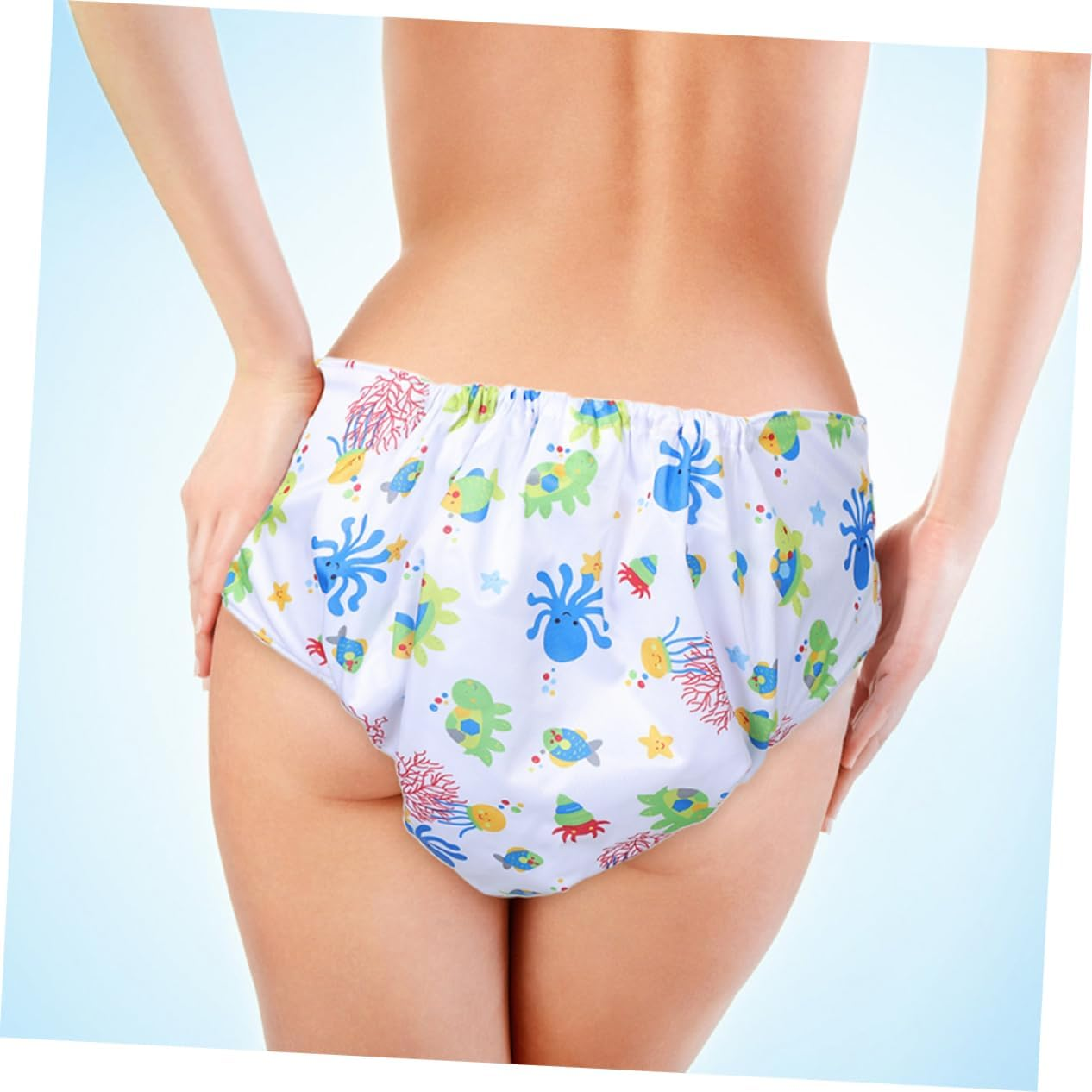 2Pcs Adjustable Reusable Adult Cloth Diapers with Snaps for Incontinence Leakproof Large Coverage Washable Swim Nappies for Seniors Disability Postpartum Care image number 4