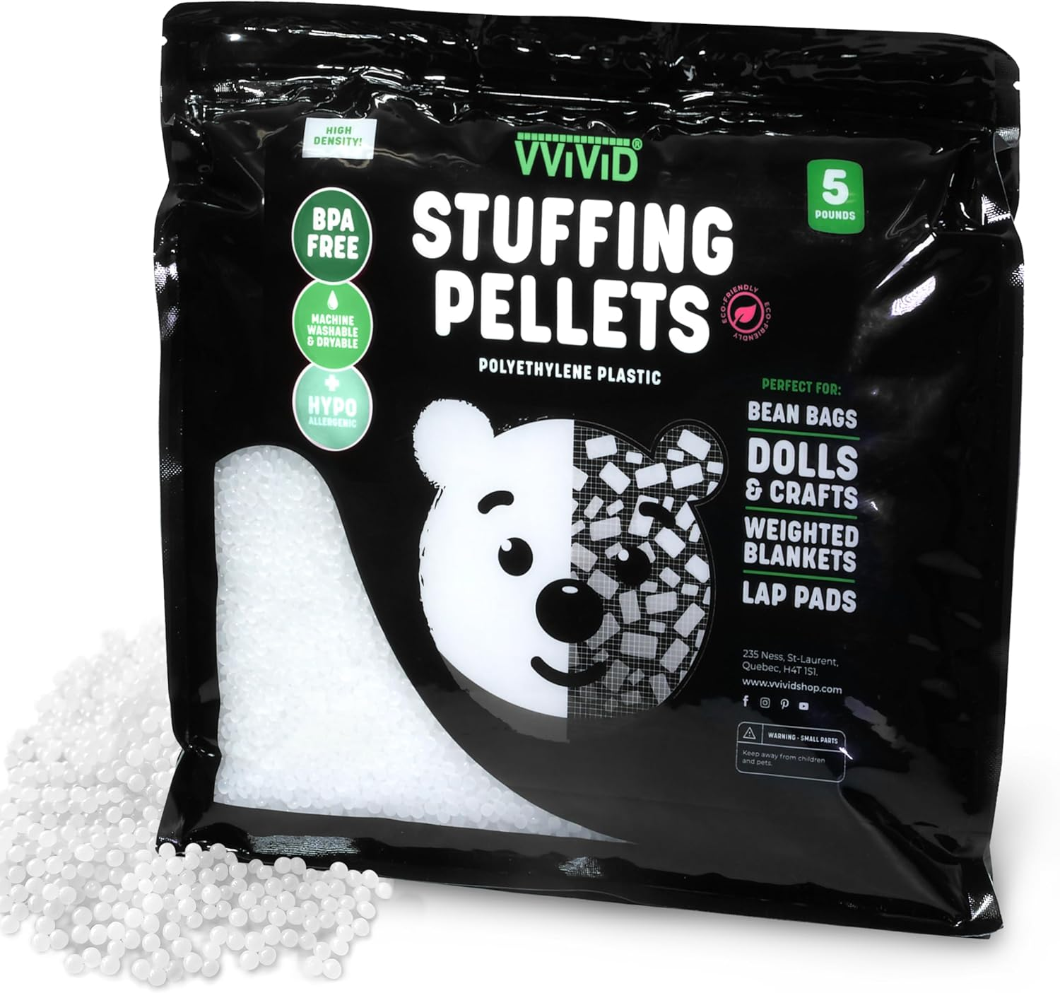 Vvivid Eco-Friendly Weighted Stuffing Beads Poly Pellets image number 5