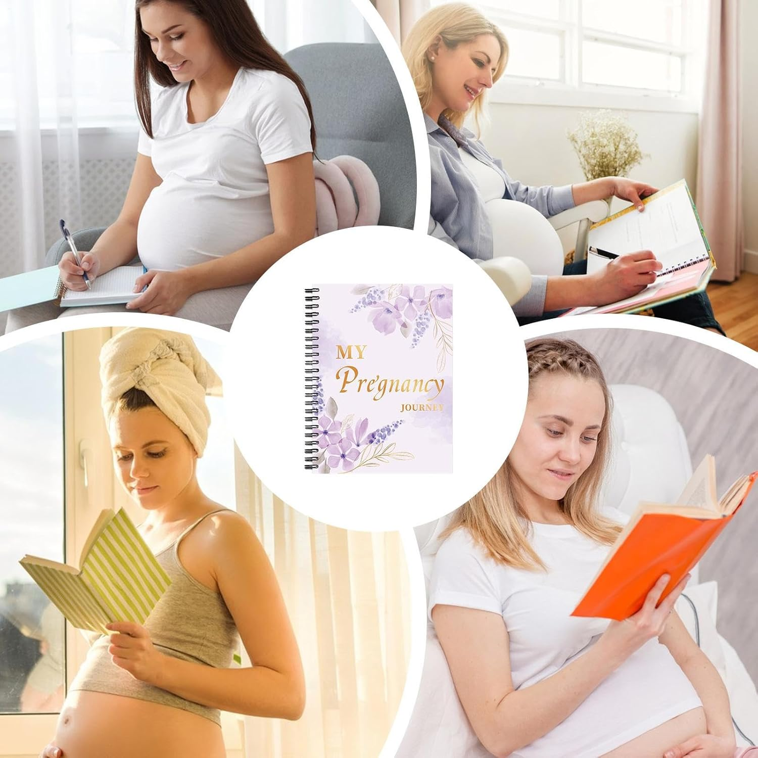 Maternity Journal Book, Pregnancy Memory Tracker with Stickers, Records Weekly Progress, Organises Prenatal Details, Bump Milestone Log for Home Dorm Travel Apartment image number 3
