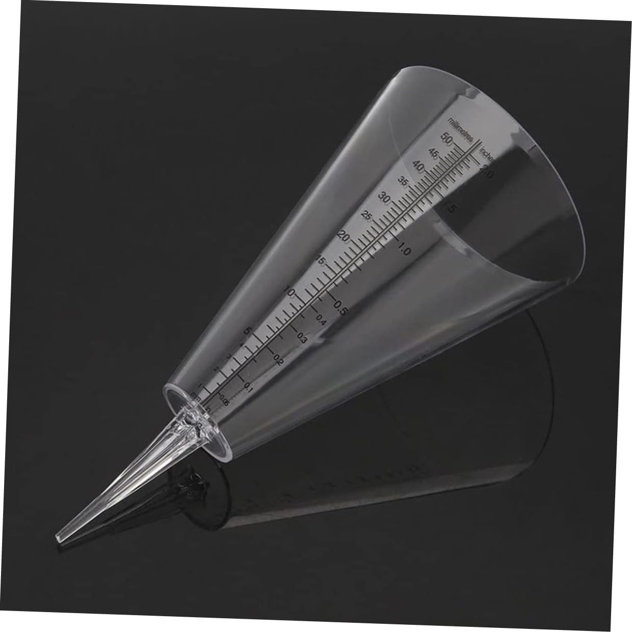 2Pcs Transparent Cone Rain Gauge Outdoor Rainfall Measurement Cup with Spike for Garden Water Management Plastic Rain with Dual Scale image number 1