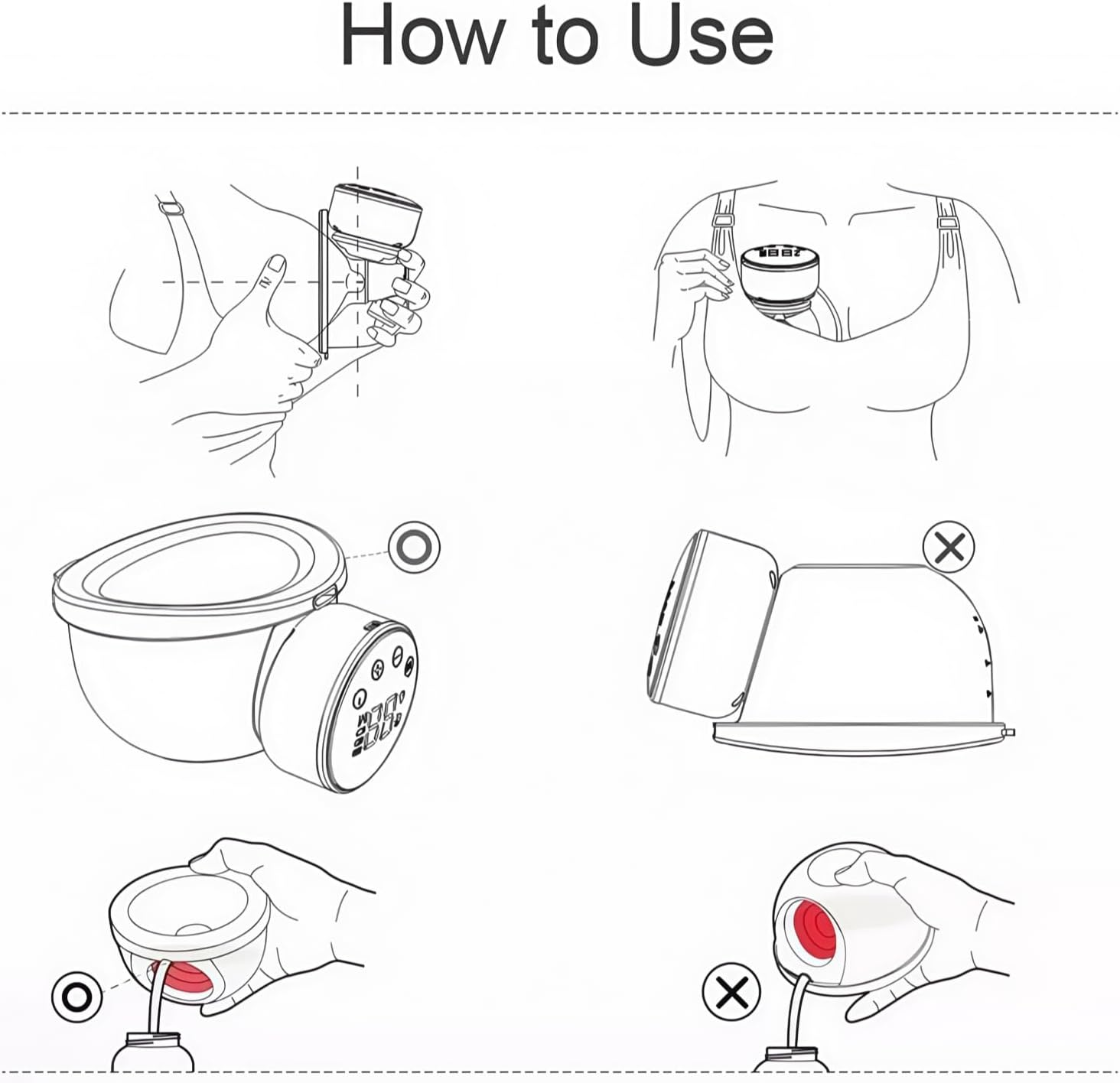 Wearable Electric Breast Pump, LED Display, Hands-Free, Portable Breastfeeding, Comfortable Flange 17Mm,19Mm,21Mm,24Mm Insert, 3 Mode and 9 Level Portable Electric Pump. Suitable for All Breasts. image number 4