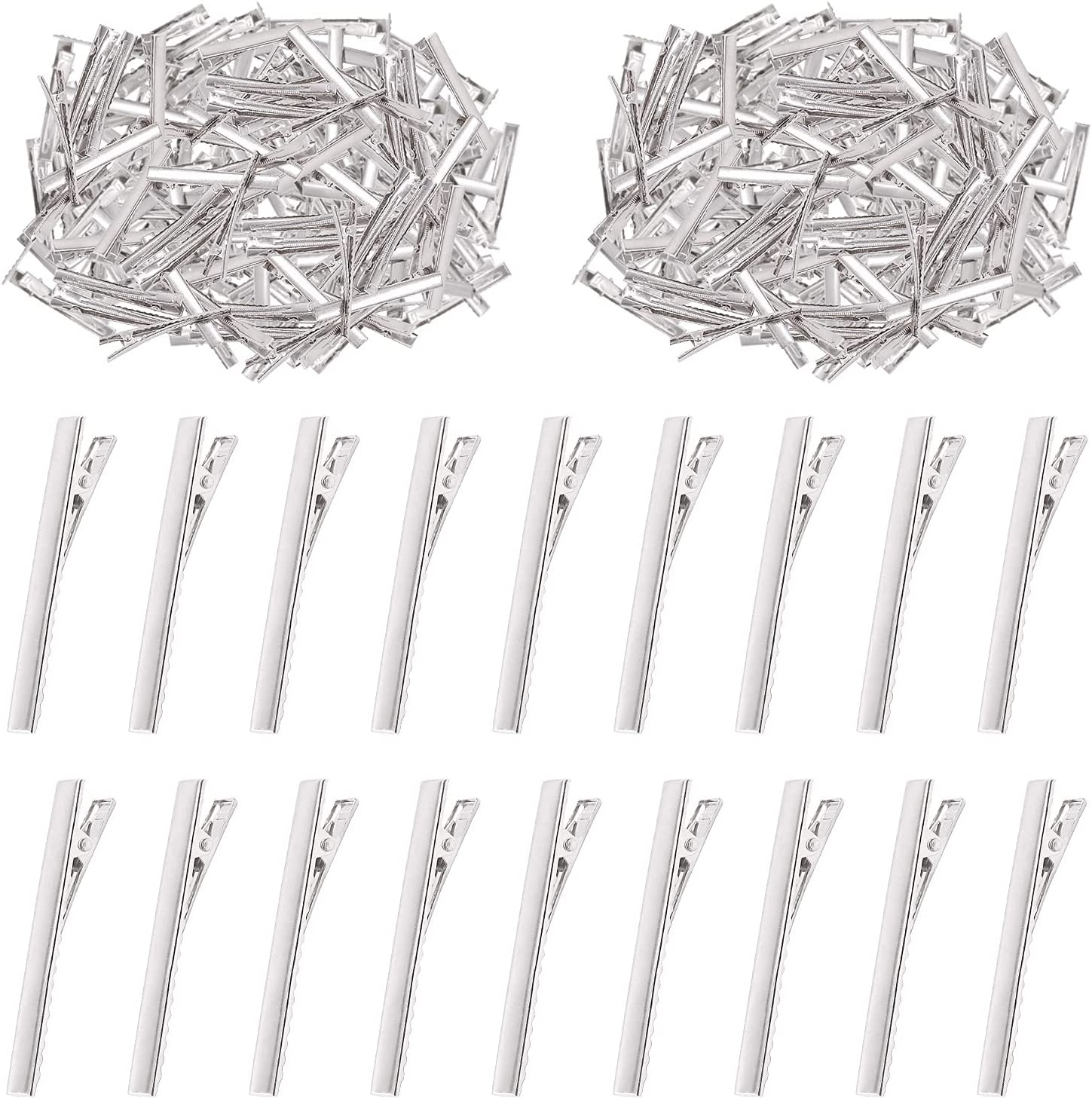 Swpeet 200Pcs 2.6Inch - 6.5Cm Alligator Hair Clips Kit, Perfect for Metal Duck Bill Hair Clips Flat Top Single Prong Hairpins for Hair Styling DIY Accessories image number 4