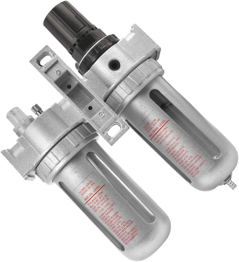 X-BULL Air Compressor Oil Lubricator Moisture Water Trap Filter Regulator with Mount image number 4