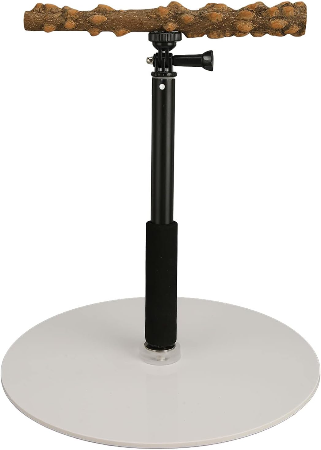 Play Stand, Adjustable Telescopic Stand, Naturals Wood Perch Play Stand with Potty Tray, Portable Bird Cage Branch Perch Accessories image number 1