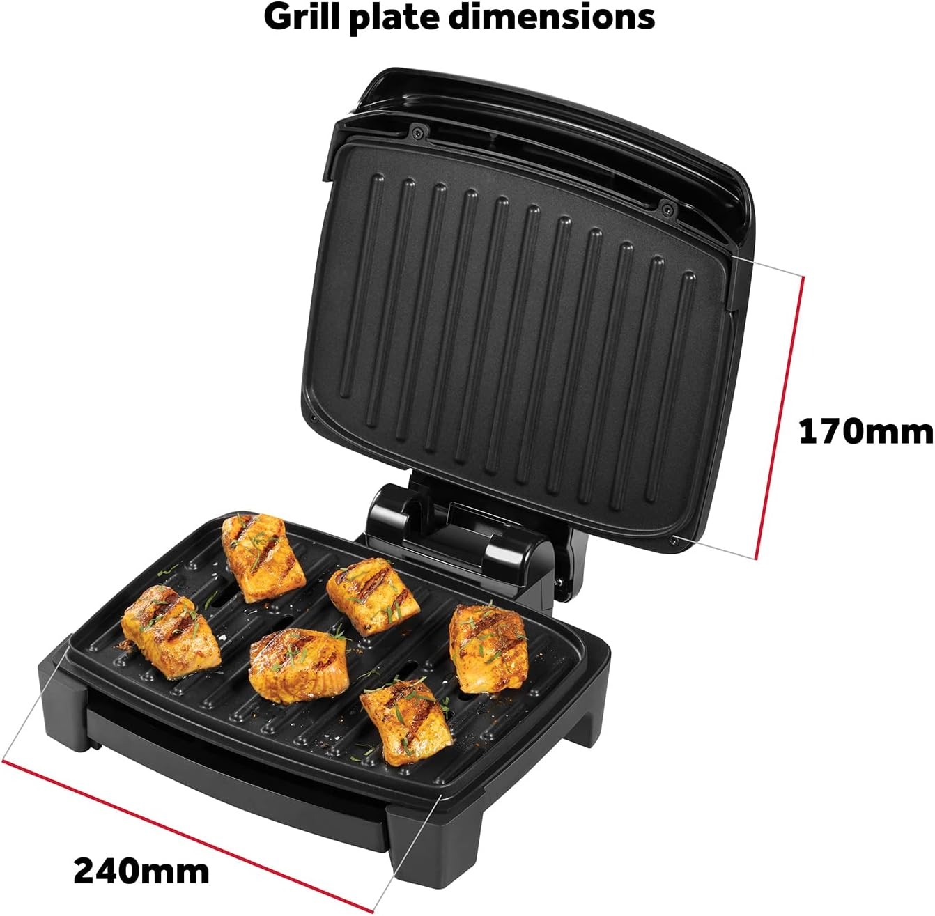 George Foreman Immersa Small Electric Grill [Removable Control Panel Allows Grill Machine to Be Fully Washable & Dishwasher Safe, Energy Saving, Healthy, Toastie, Panini, Hot Plate, BBQ] Black, 28300 image number 1