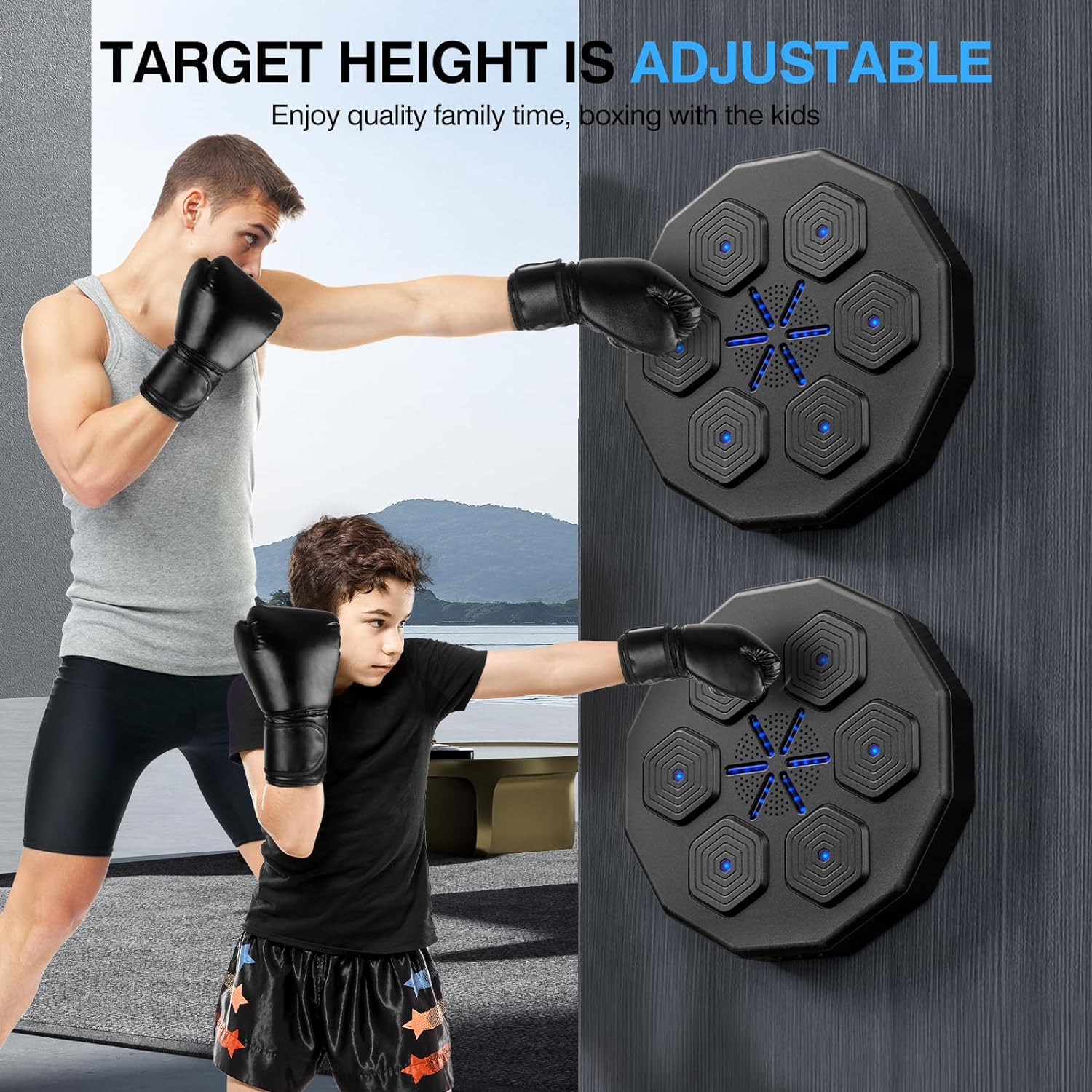 2025 New Music Boxing Machine, Upgraded 2.0 Smart Bluetooth Music Boxing Parent-Child Games, Wall-Mounted Exercise Equipment for Home image number 5