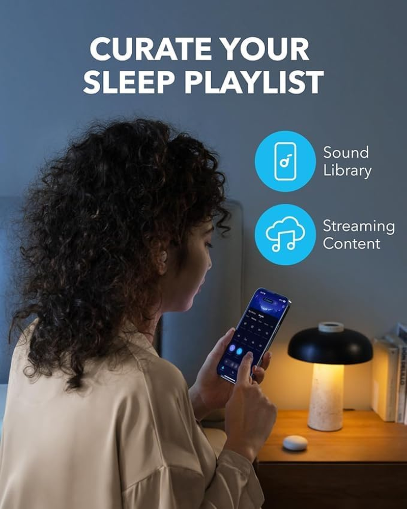 Soundcore Sleep A20 by Anker Sleep Earbuds, Noise Blocking Sleep Headphones, Small Design for Side Sleepers, 80H Playtime, Stream Content via Bluetooth 5.3, Sleep Monitor, Personal Alarm image number 3