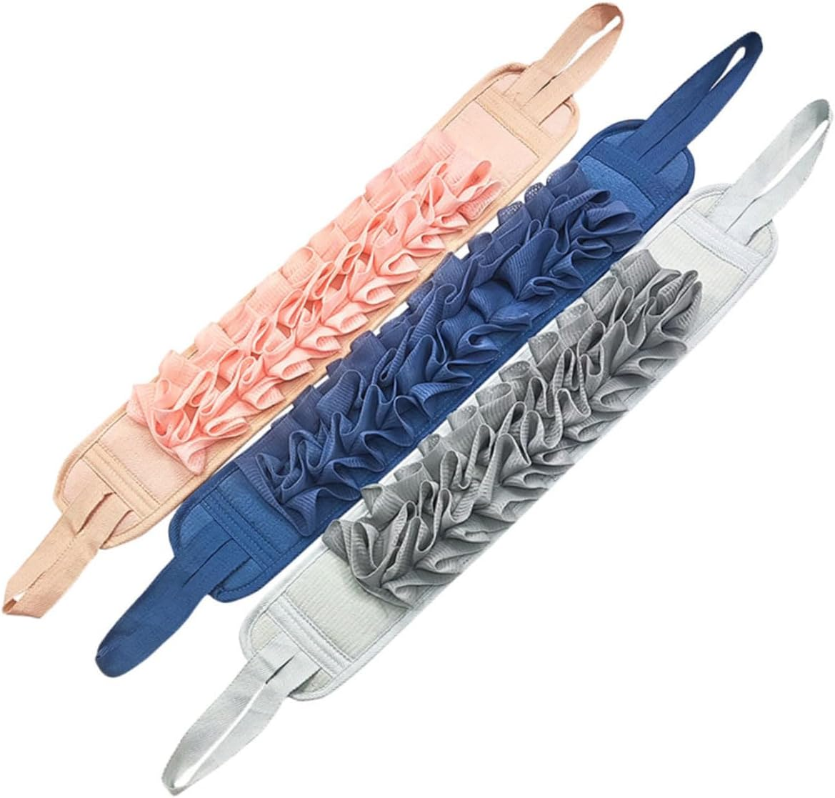 HEATSHAKING 3Pcs Exfoliating Shower Back Scrubber Strip Gentle Lathering Exfoliating Bathing Tool for Travel