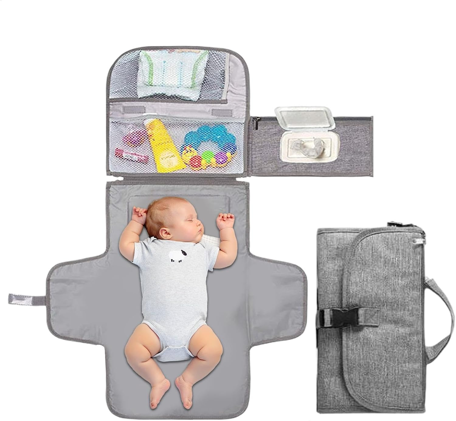 Travel Changing Pad for Baby, Compact Changing Diaper Station, Waterproof Changing Pad, Folding Travel Changing Mat, Reusable Travel Baby Changing Pad, Baby Diapering Mat image number 3