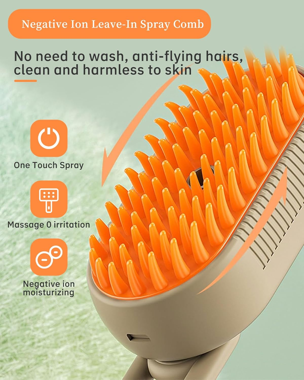 Steamy Cat Brush Cat Steam Brush Pet Grooming Brush for Cats and Dogs for Massaging Detangling and Depilation Suitable for Long Haired and Short Haired Pets image number 2