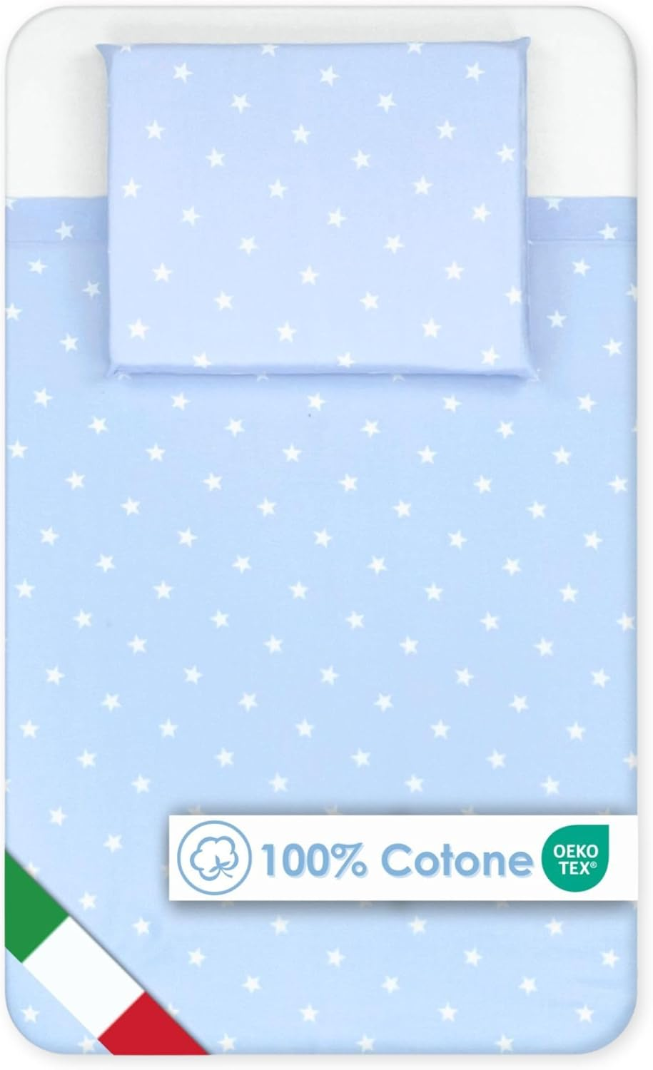 Baby Idea Next to Me 3 Piece Bedding Set Compatible with Newborn Crib 83 X 50 Cm Cot Bed Sheet Patterned Fitted Sheet + Pillowcase 100% Cotton Oeko Tex Certified image number 4