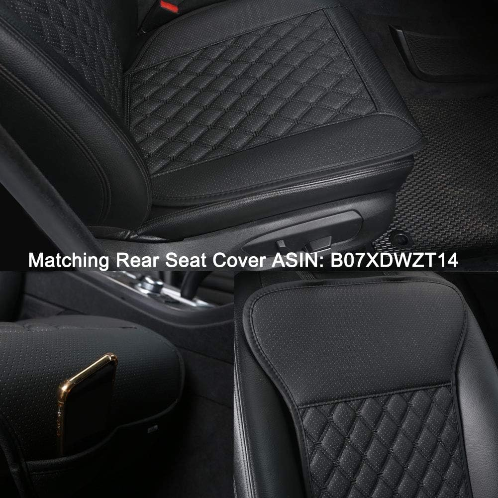 Black Panther Car Seat Cover, Luxury Car Seat Protector,Universal Anti-Slip Driver Seat Cover with Backrest, Diamond Pattern Embroidery (1Piece,Black) - 1Piece-Black image number 3