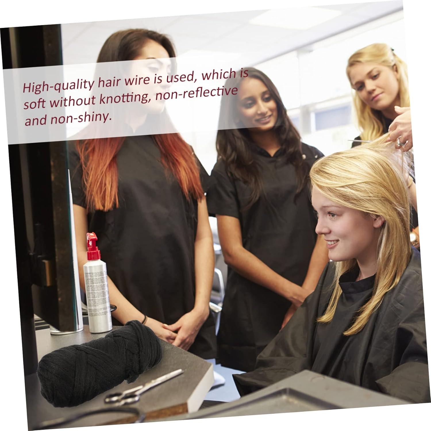 Healeved 2 Rolls Brazilian Wool Braid Hair Accessories Braid Hair Wire Hair Accessory Women Styling Wig Braid Hair Line Hair Extensions Line Long Realistic Wig Long Straight Hair Wire image number 1