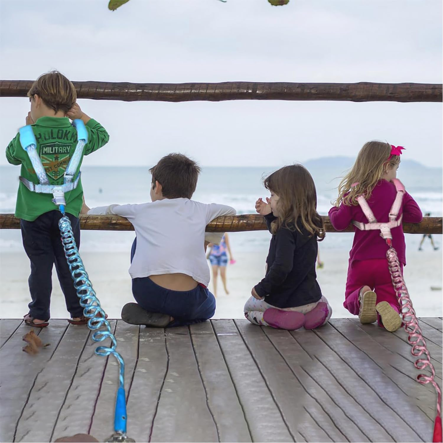 3 in 1 Reflective Kids Leashes, Toddler Harness Leash with anti Lost Wrist Link, Child Harness with Key Lock Design for Boys/Girls, Walking Wristband Rope Protection Tether Belt, Blue