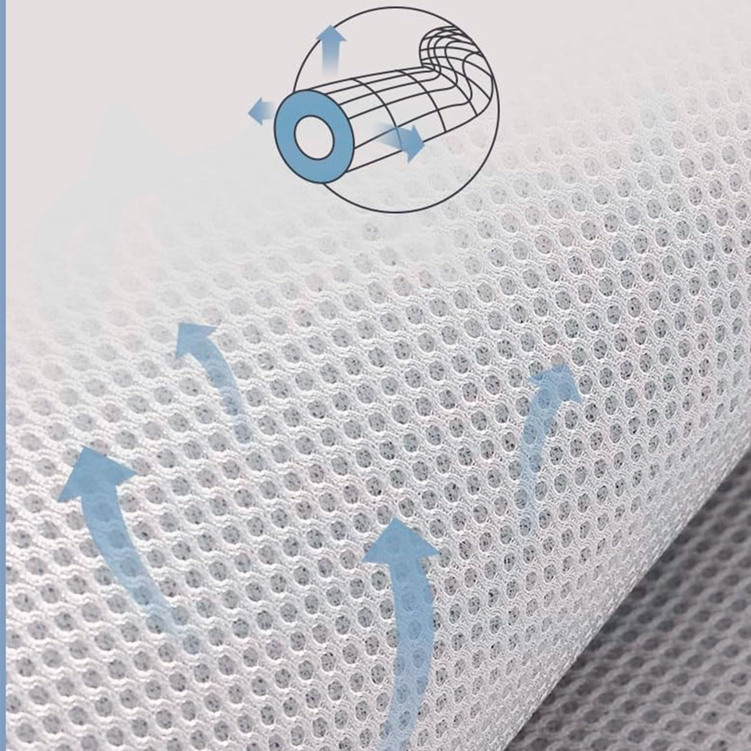 Side Sleeper Pregnancy Pillow | Breathable Knitted Cotton Cover，Adjustable Support for Waist, Legs & Belly | Blue-White Maternity Pillow with Removable Cover image number 4