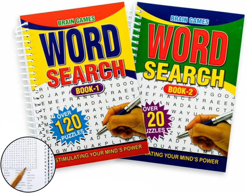 [2PCE] Office Central Spiral Word Search Puzzle Book, Eye Catching with Bright Front Covers with Large Capital Lettering and with 144 Pages of Words to Find, A5 Size image number 4