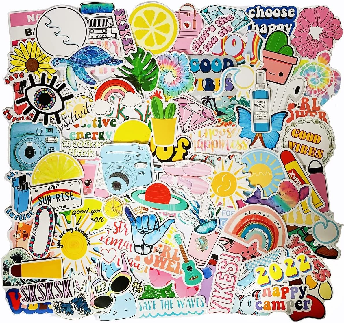 100Pcs Cute Stickers for Water Bottles,Cute Vinyl Waterproof Aesthetic Stickers for Hydro Flask, Laptop, Computer, Phone, PC, Skateboard, Luggage for Girls, Kids