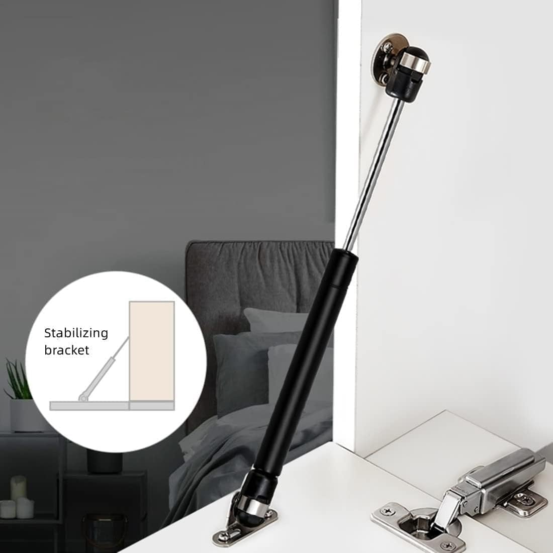 20N/4.4Lb Gas Struts 6 Inch Gas Struts Lift Supports Gas Spring Lid Support Gas Props/Shocks,Black 4 Pcs image number 3