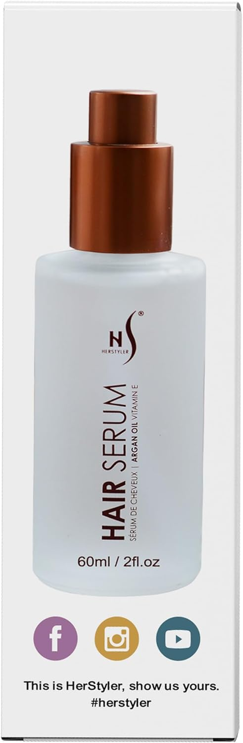 Herstyler Hair Repair Serum - Argan Oil Hair Serum, Vitamin E Hair Serum and Aloe Vera Hair Serum for Frizz Control, Shine and Straightening - Coz Love Is in the Hair - 2 Fl. Oz, 60 Ml image number 1