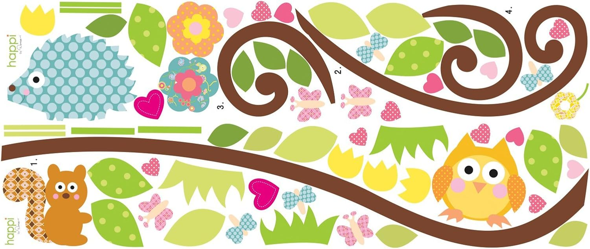 Roommates Happi Scroll Tree Branch Peel and Stick Wall Decal, Multicolour image number 2