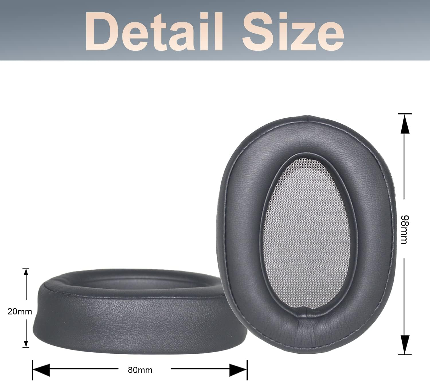 MDR-100ABN Replacement Ear Pads Protein PU Leather Ear Cushion Compatible with Sony MDR-100ABN WH-H900N Headphones (Dark Grey) image number 1