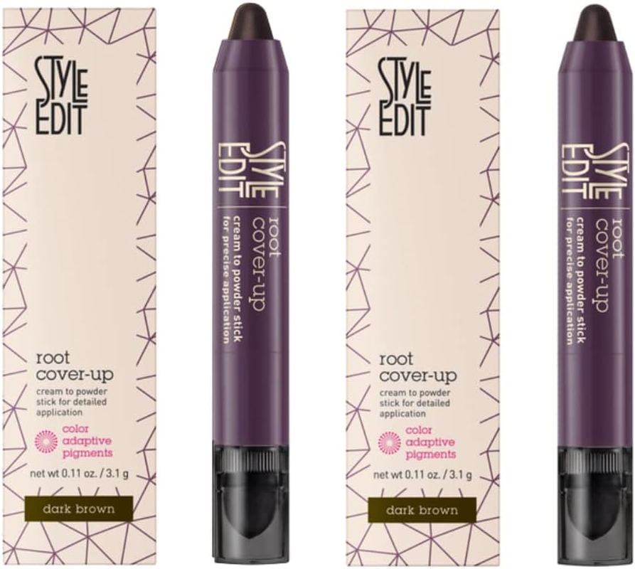 Style Edit Root Touch up Stick for Black Hair, Root Concealer for Gray Hair Coverage, Temporary Hair Color, Premium Hair Shading Sponge Pen, Hair Makeup Root Cover Up, 0.11 Oz Stick image number 5